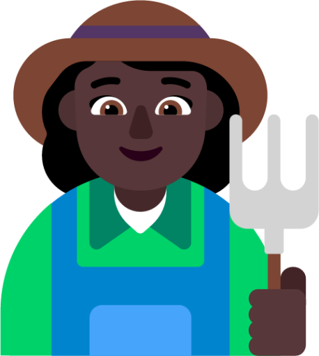 woman farmer dark emoji