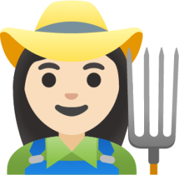 woman farmer: light skin tone emoji