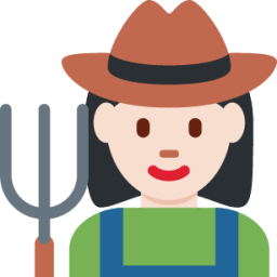 woman farmer: light skin tone emoji