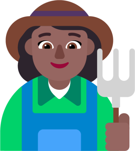 woman farmer medium dark emoji