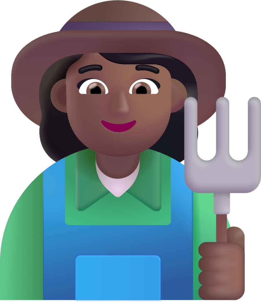 woman farmer medium dark emoji