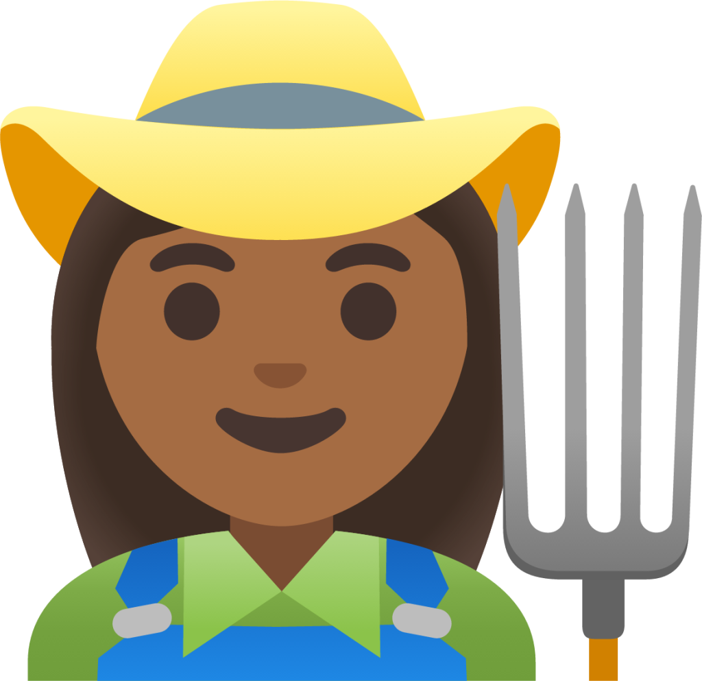woman farmer: medium-dark skin tone emoji