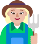 woman farmer medium light emoji