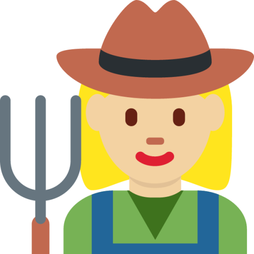 woman farmer: medium-light skin tone emoji