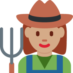 woman farmer: medium skin tone emoji
