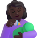 woman feeding baby dark emoji