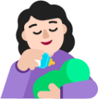 woman feeding baby light emoji
