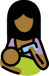 woman feeding baby: medium-dark skin tone emoji