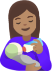woman feeding baby: medium skin tone emoji
