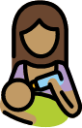 woman feeding baby: medium skin tone emoji