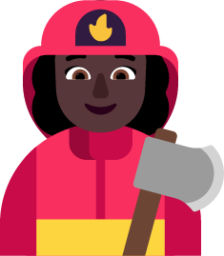woman firefighter dark emoji
