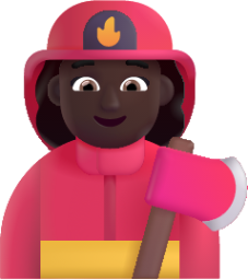 woman firefighter dark emoji