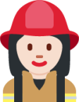 woman firefighter: light skin tone emoji