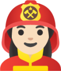woman firefighter: light skin tone emoji