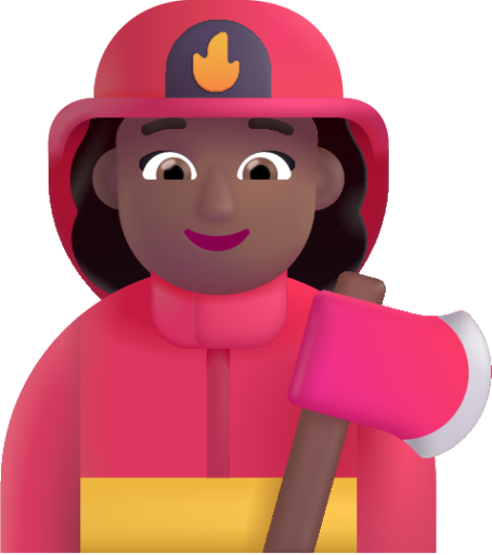 woman firefighter medium dark emoji