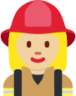 woman firefighter: medium-light skin tone emoji