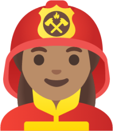 woman firefighter: medium skin tone emoji