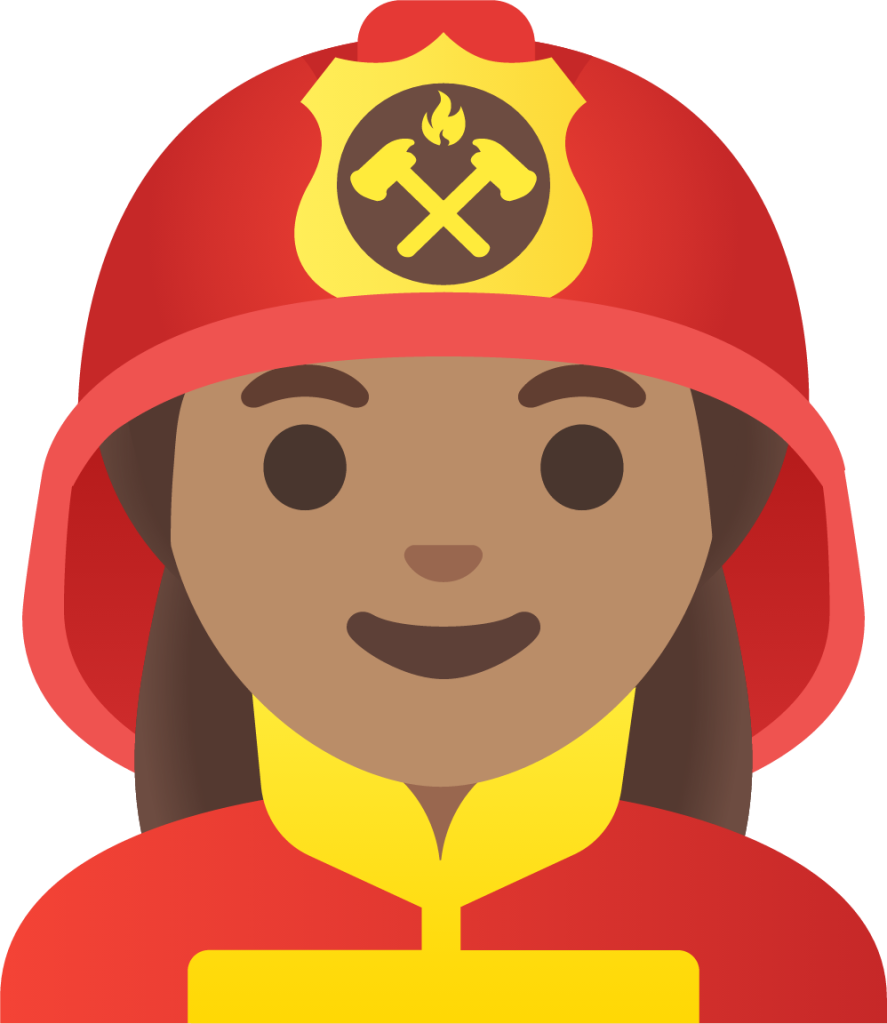 woman firefighter: medium skin tone emoji