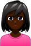 woman frowning (black) emoji