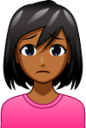 woman frowning (brown) emoji