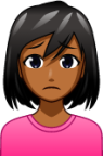 woman frowning (brown) emoji