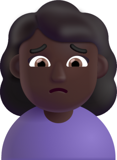woman frowning dark emoji