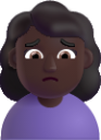 woman frowning dark emoji