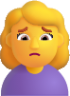 woman frowning default emoji