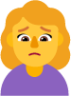 woman frowning default emoji