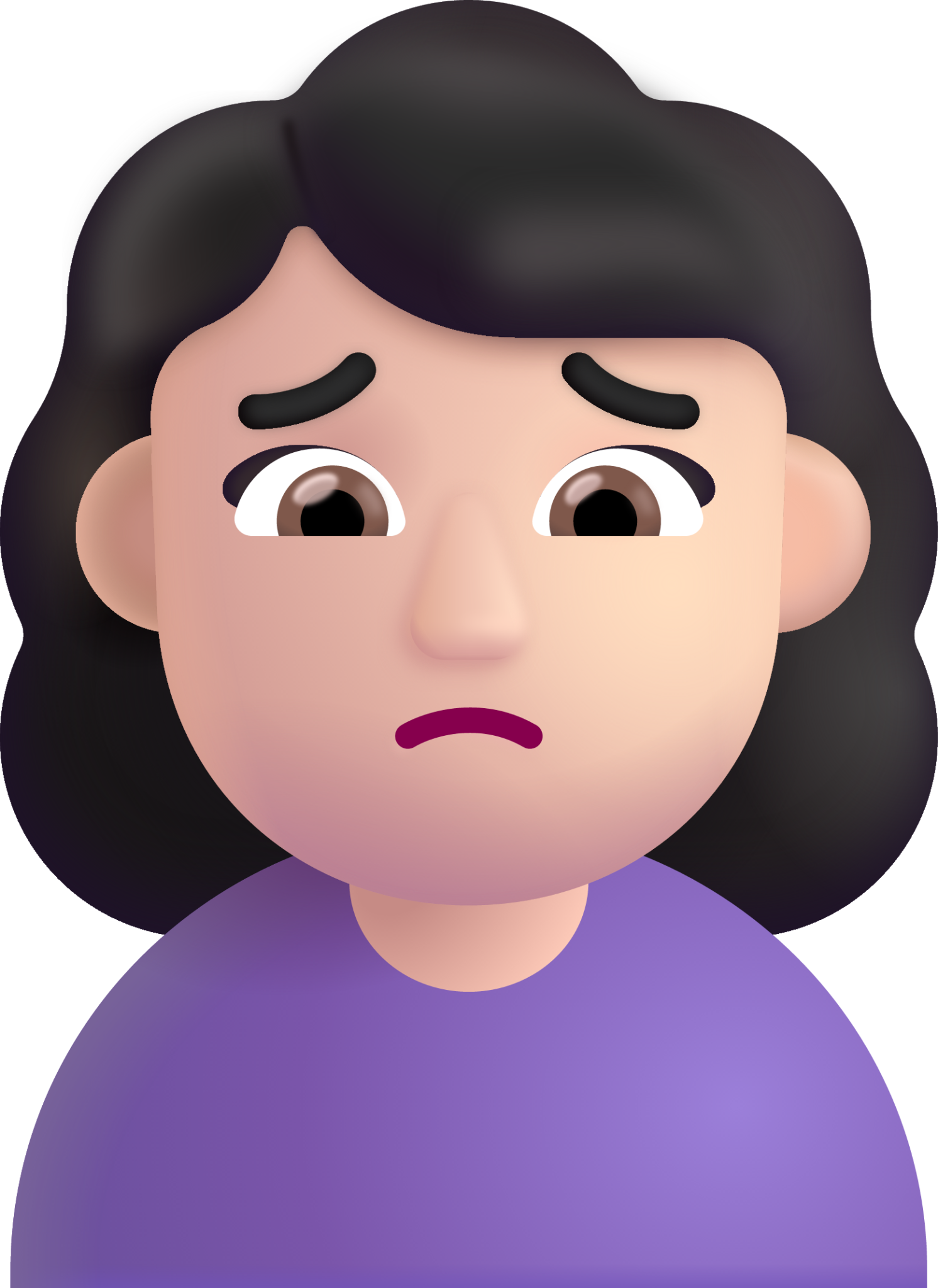 woman frowning light emoji