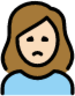 woman frowning: light skin tone emoji