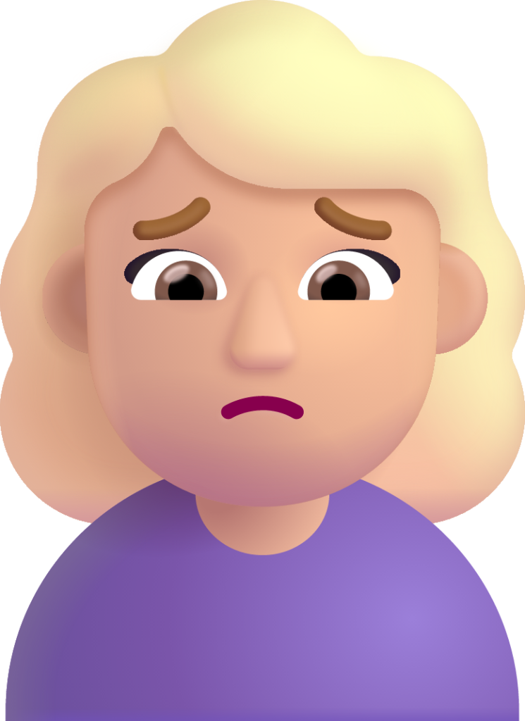 woman frowning medium light emoji