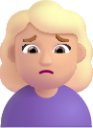 woman frowning medium light emoji
