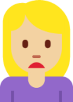 woman frowning: medium-light skin tone emoji