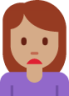 woman frowning: medium skin tone emoji