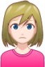 woman frowning (white) emoji