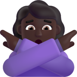 woman gesturing no dark emoji