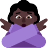 woman gesturing no dark emoji