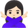 woman gesturing NO: light skin tone emoji