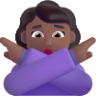 woman gesturing no medium dark emoji