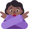 woman gesturing no medium dark emoji