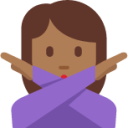 woman gesturing NO: medium-dark skin tone emoji