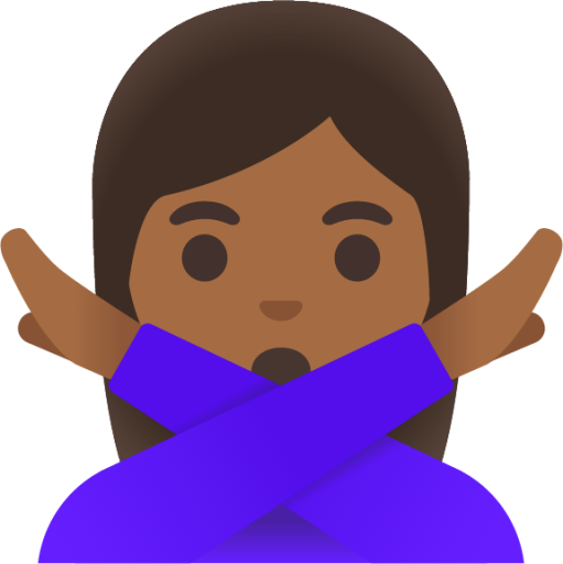 woman gesturing NO: medium-dark skin tone emoji
