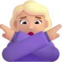 woman gesturing no medium light emoji