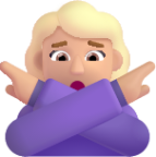 woman gesturing no medium light emoji