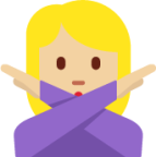woman gesturing NO: medium-light skin tone emoji
