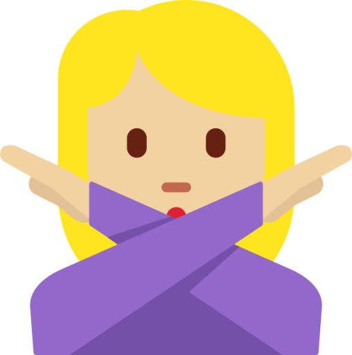 woman gesturing NO: medium-light skin tone emoji