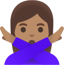 woman gesturing NO: medium skin tone emoji