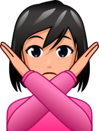 woman gesturing no (plain) emoji