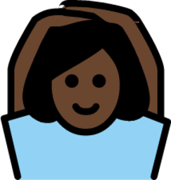 woman gesturing OK: dark skin tone emoji